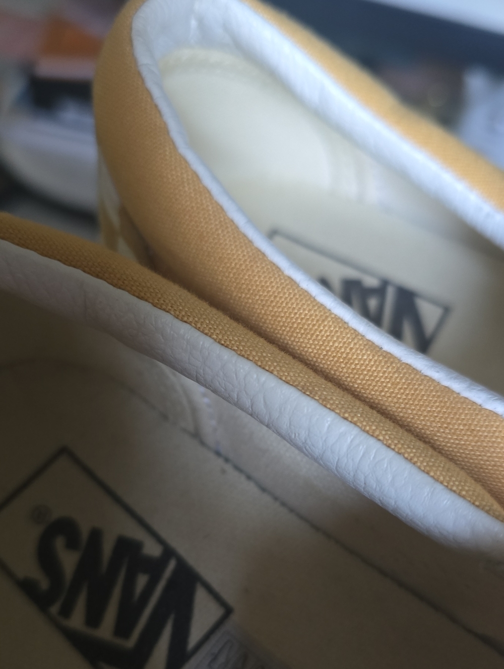 Vans Yellow and White Checkerboard Slip-On Sneakers - Picture 5 of 16